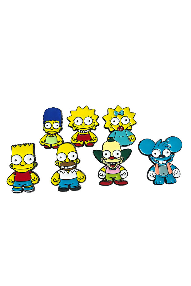 Bandai 7pcs Brooch Hot sales 7pcs the Simpsons Enamel Pins Set - Homer J. Simpson Marge Bart Brooch