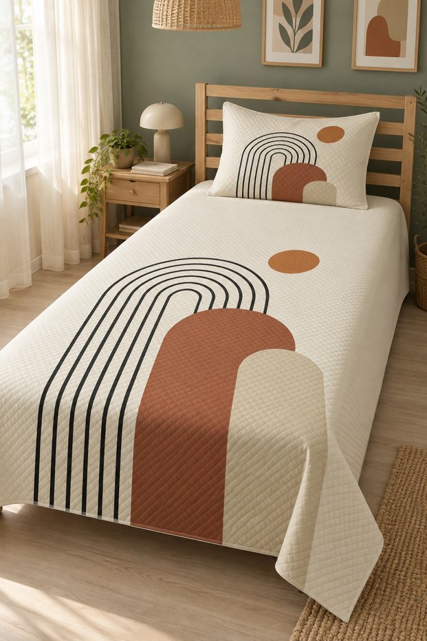 Colorful Modern Patterned Children's Printed Single Pique Set 160X220 cm