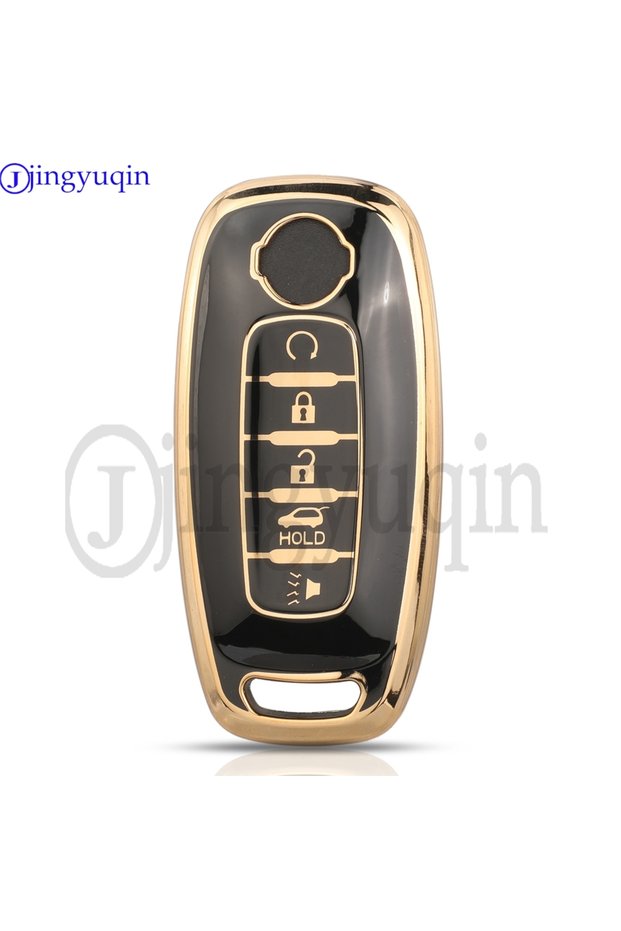 3 buttons black Jingyuqin Soft TPU Car Key Case 3/4/5 Buttons For Nissan Rouge Kicks Pathfinder j12