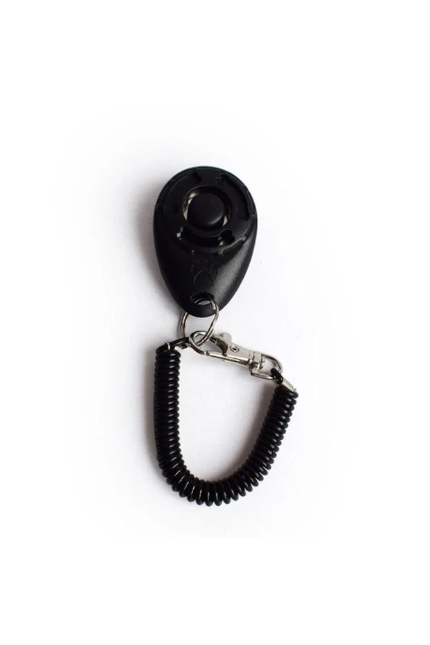 black 2 in 1 Dog Training Clicker Pet Plastic New Dogs Click Trainer Aid Tools Adjustable Wrist Stra