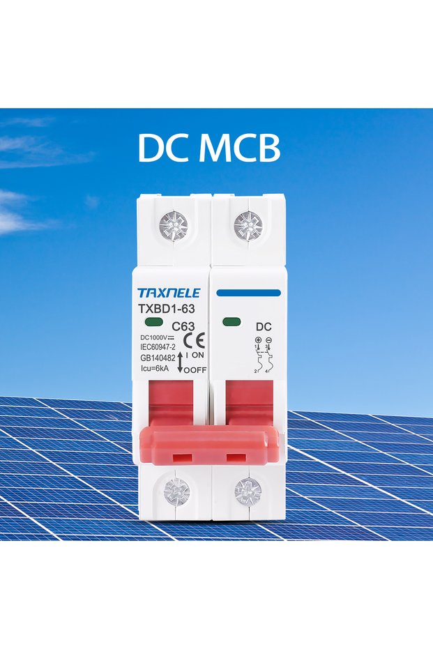 63A 2P DC 1000V Solar Mini Circuit Breaker Battery Switch 6A 10A 16A 20A 25A 32A 40A 50A 63A DC MCB