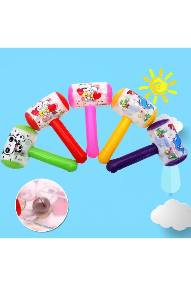 3pcs random colors 3pcs Inflatable Hammer with Bell Air Hammer Toys Party Favors Inflatable Toy Pool