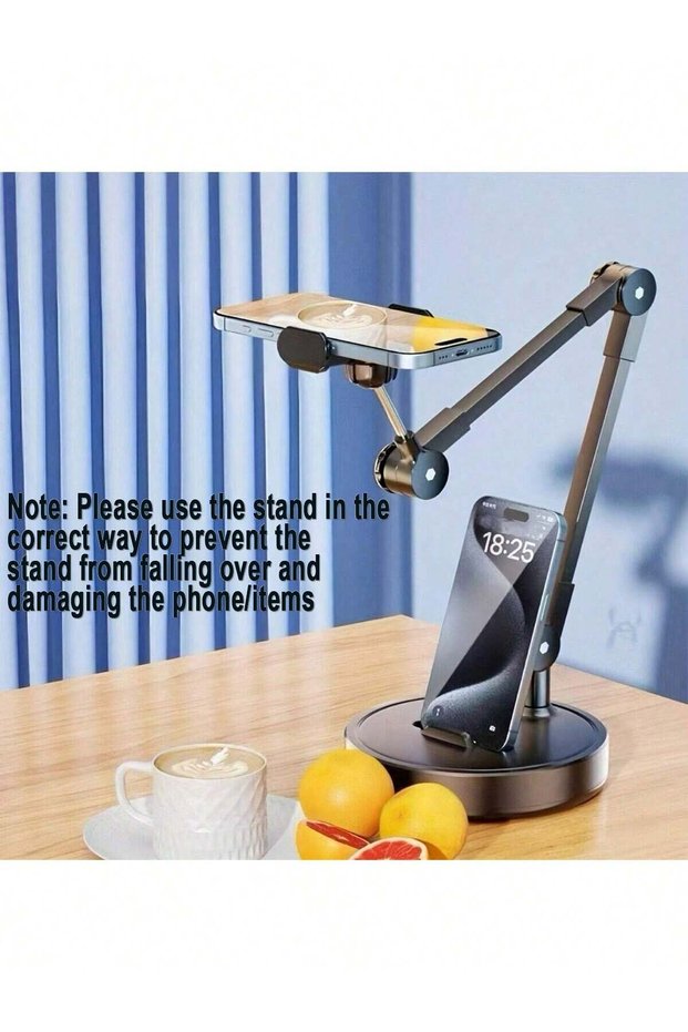 D55-yuanpanzhijia Black Adjustable Universal Durable Metal Stand for Mobile Phones 1 Piece Item Numb
