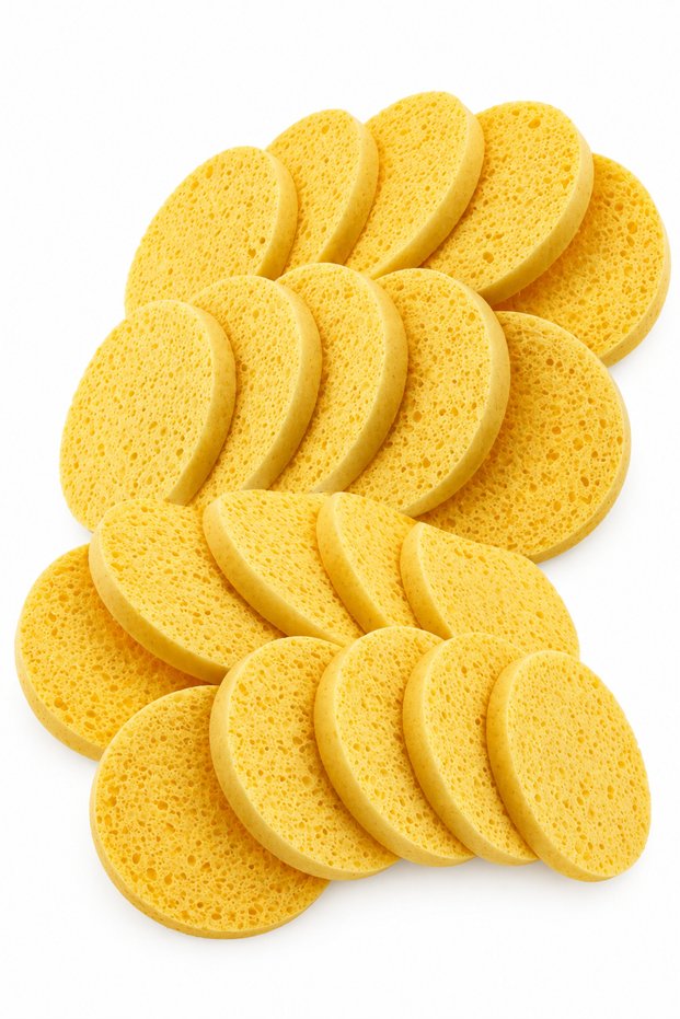 Facial Cellulose Disposable Sponge - Makeup - 20 Pieces