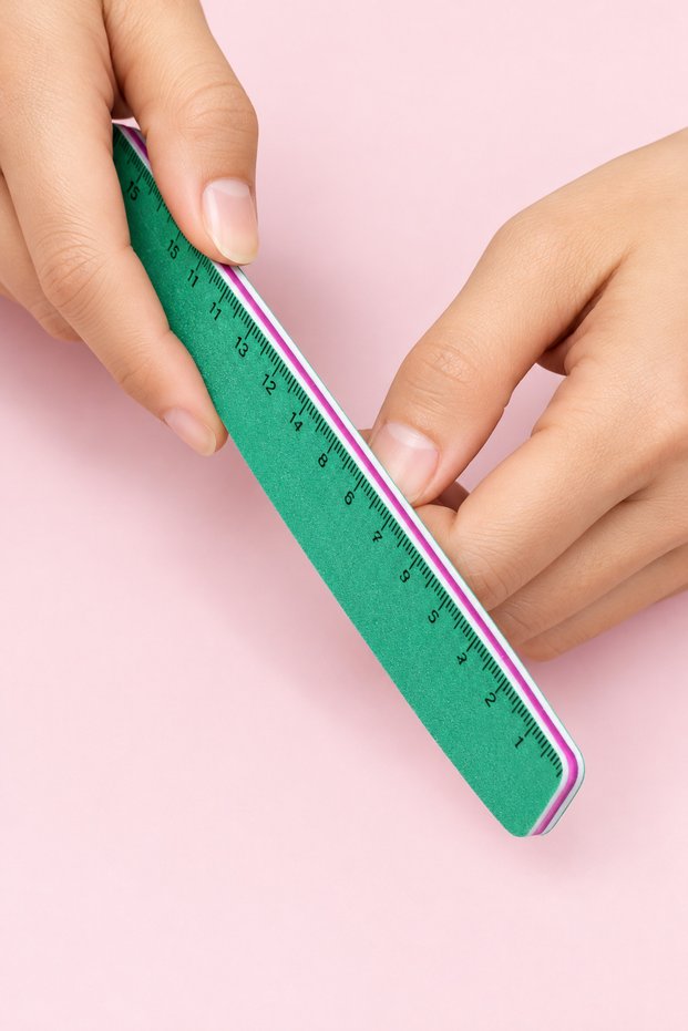 1PICS Nail File with Ruler Scale 120/180 Sanding Nail Filer Polish Thick Sandpaper Nail Buffer
