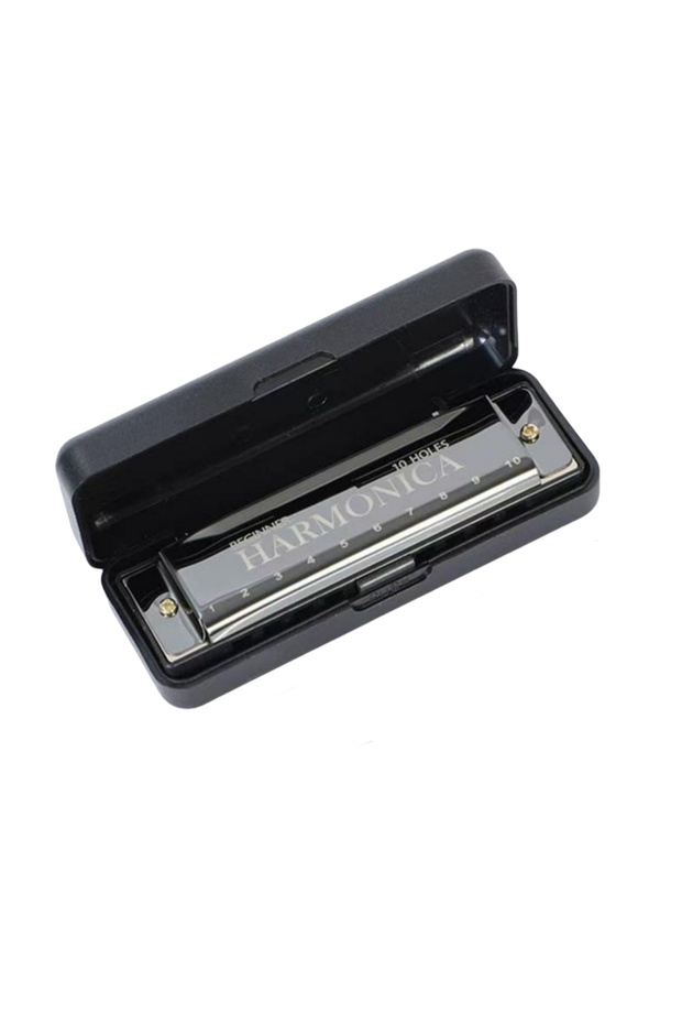 Black Harmonica 10 Holes Diatonic Key of C Blues Harp Mouth Organ Musical Instrument for Beginners K
