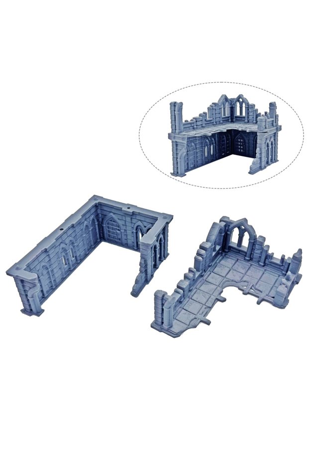Type 01 3 Styles Building Ruins Terrain Scenery For DND/Warhammer/Wargames 3D Printed Wargaming Terr