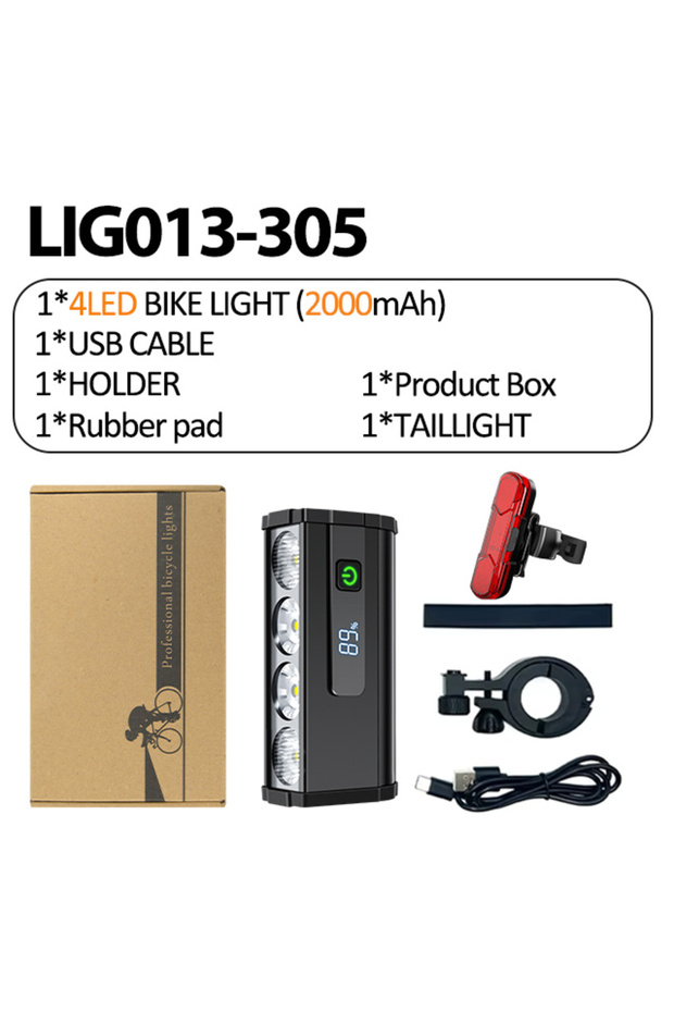 LIG013-305 4/8LEDS Bicycle Lights Front High Lumen Bike Light 10000mAh Power Bank Flashlight USB Cha