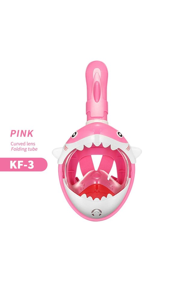 XS Pink KF3 Children Cartoon Diving Mask Swimming Full Face Snorkeling Mask Boys Girls Underwater Sc