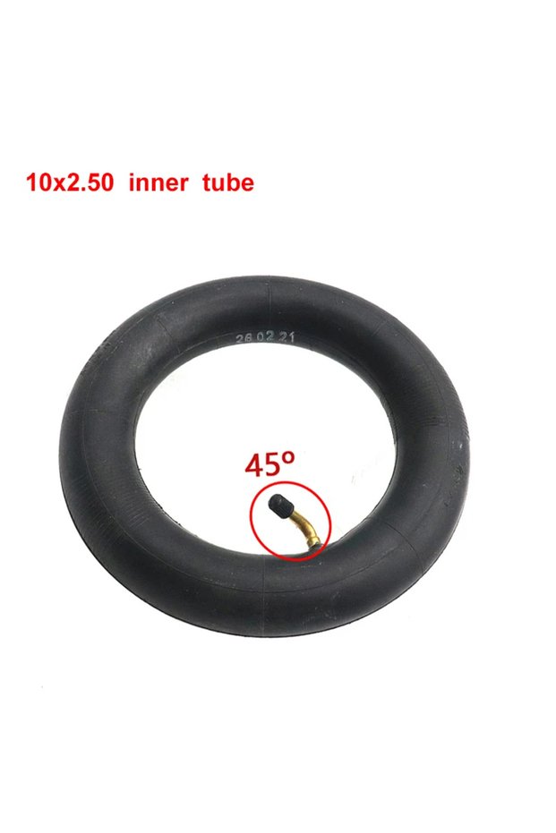 45D INNER TUBE 10X2.50 Inner Tube 10x2.5 Camera with Bent Valve 45 90 Degree for 10 Inch Baby Stroll