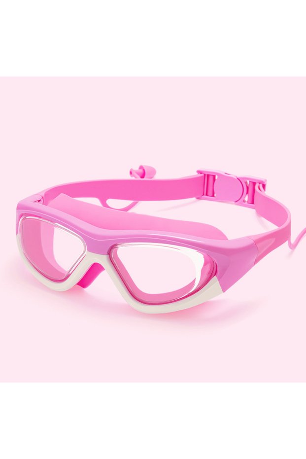 rose red Waterproof Children's Swimming Goggles High-definition Anti-fog Wide-angle Large Frame Seal