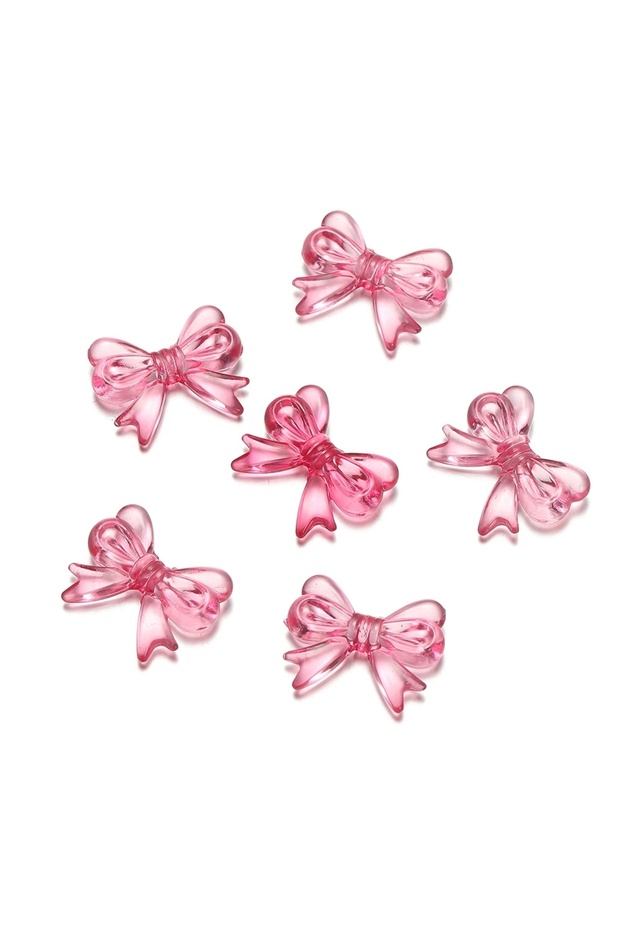 rose 30Pcs/Lot 14x18mm Multicolor Transparent Bow Acrylic Loose Beads DIY Handmade Jewelry Earrings