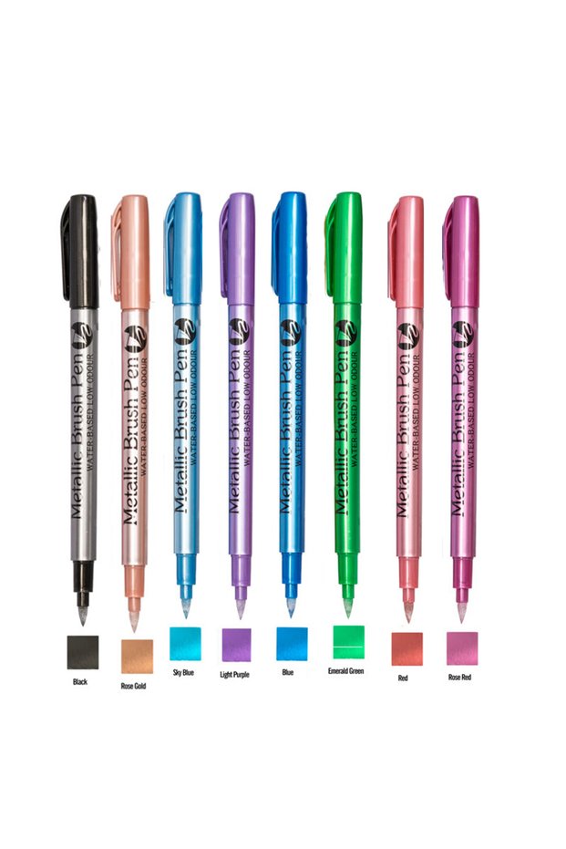 8 PCS B Metallic Markers Pens Color Silver Gold Paint Pens for Black Paper, Glass, Rock Painting, D