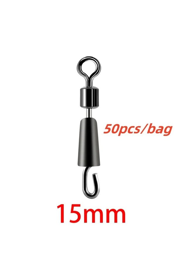 15mm-50pcs 30/50PCS Bearing Swivels Ball Bearing Swivel Solid Rings Fishing Connector Ocean Boat Qui