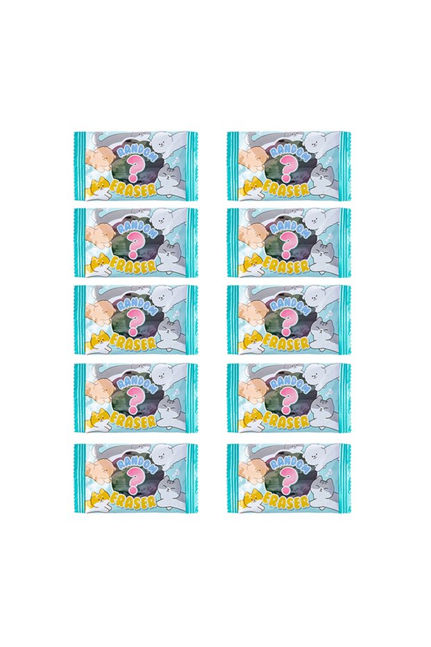 10Pcs Cute Kawaii Animal Erasers Random Styles Of Cat Dog Fun Wipe Clean Less Debri Office Stationer