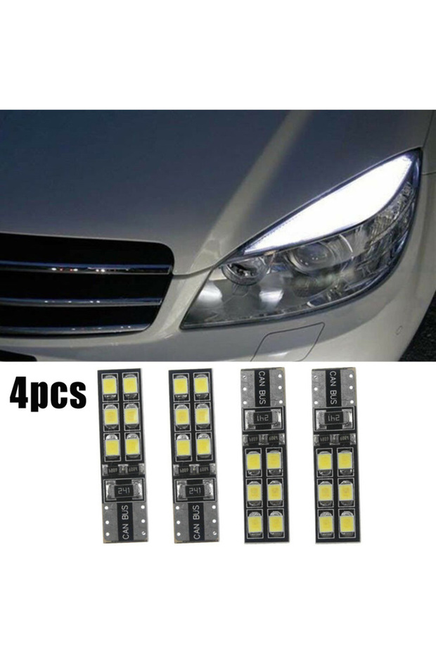 4pc LED Eyebrow Eyelid Light Bulbs T10-12SMD-2835 Error Free For LED Mercedes-Benz W204 C300 C350 Li