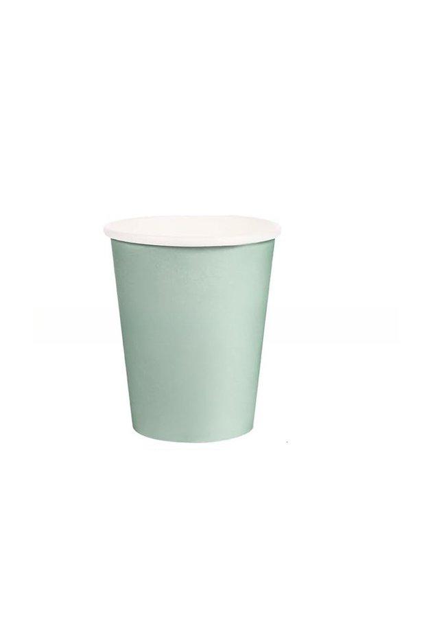 Paper cup 20pcs 20pcs Light Green Lace Party Disposable Tableware Simple Solid Color Paper Tray Cup