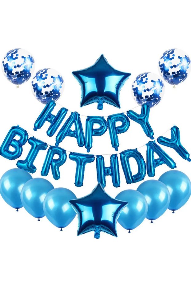 Birthday set 0.8-1 25pcs/set Happy Birthday Balloons Set Foil Letter Balloon Garland Bunting Banners