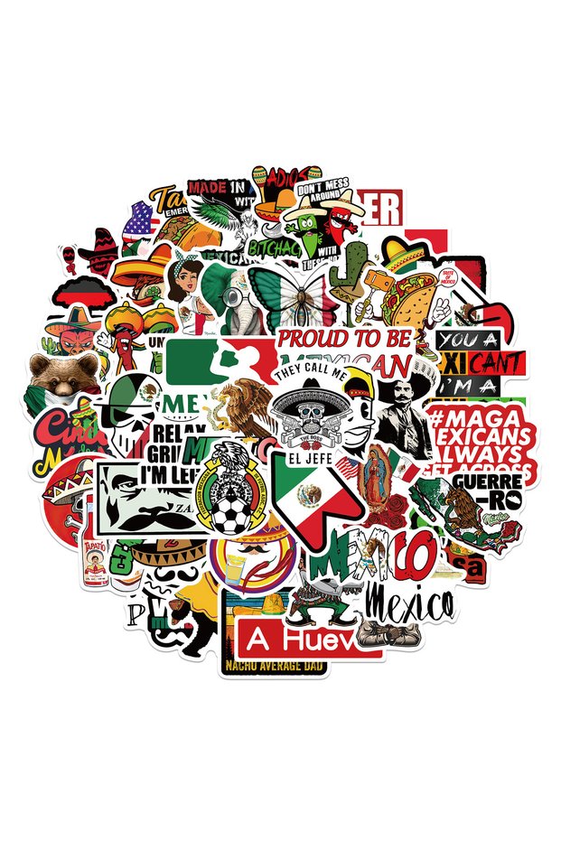 50PCS 50Pcs Mexican Stickers Mexico Food Stickers Cowardly Dog Stickers DIY Waterproof Decals Scrapb