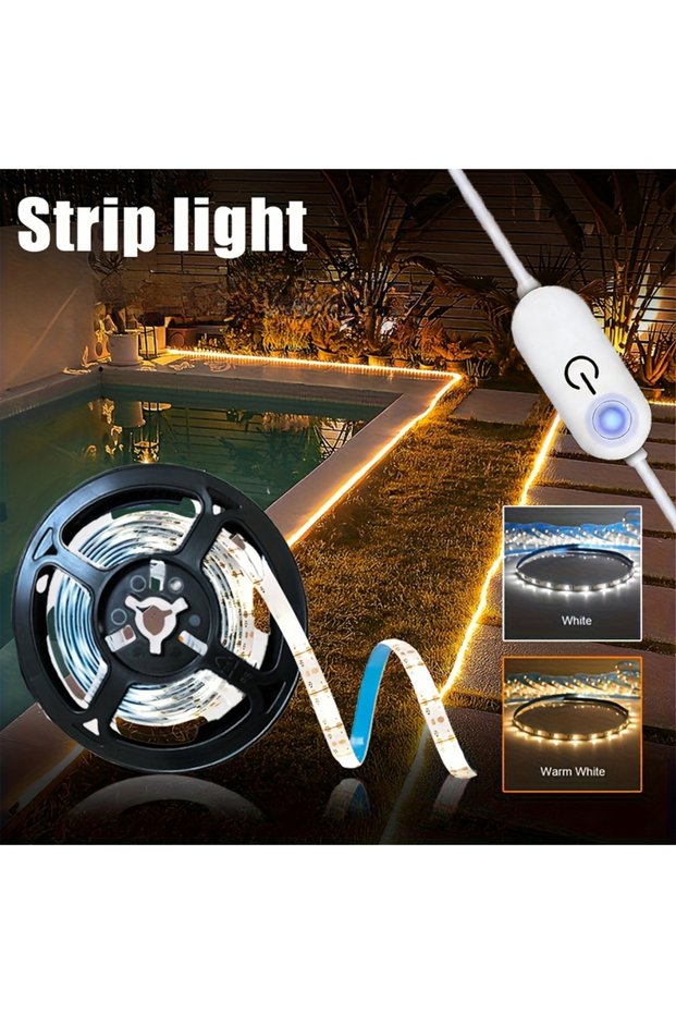 1M WHITE USB LED Strip Light Touch Sensing 5V 2835 LED Flexible Lights Tape Ribbon Backlight For Roo