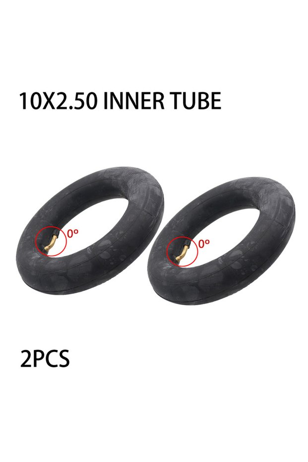 0D INNER TUBE 2PCS 10X2.50 Inner Tube 10x2.5 Camera with Bent Valve 45 90 Degree for 10 Inch Baby St