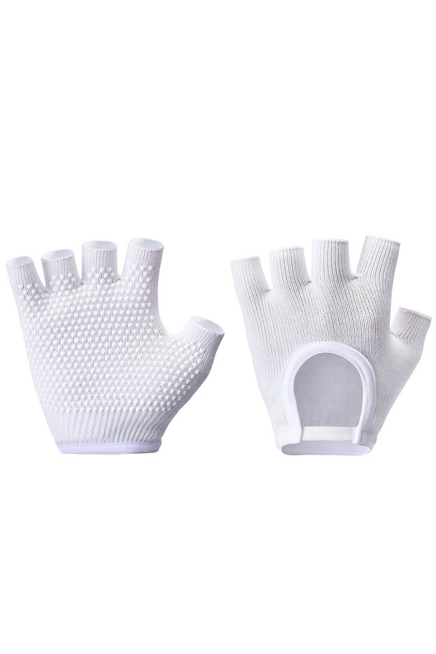 1Pair White 1Pair Half Finger Yoga Antislip Gloves Women Pilates Cycling Gloves Multicolor Yoga Glov