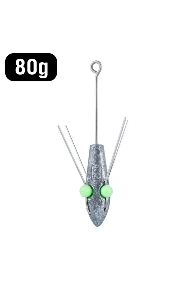 80g 1Pc Surf Fishing Weight Anti-Snag Fishing Sinkers with Luminous Beads 80-200g Lead Weight Fast S