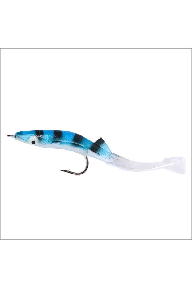 11 6pcs/lot Fishing Lure Fish Eel Lure white Blue Soft Baits with hook 8cm 2.3g Small Fish Eel Artif