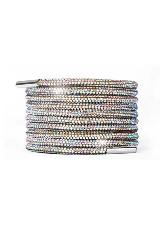 AB colour 1pc 1 Pc Rhinestone Shoe Lace Luxury Diamond ShoeLace Bright String Cross Braiding Strap D