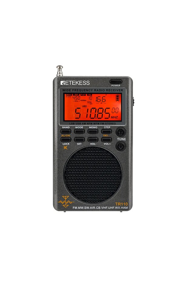 TR110 Retekess TR110 Portable SSB Shortwave Radio FM MW SW LSB AIR CB VHF UHF Full Band NOAA Alert D