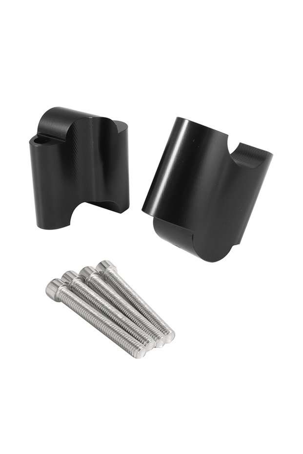 Black Motorcycle 2" Rise CNC Aluminum Black 1" Handlebar Riser Bar Mount Extension Block for Harley
