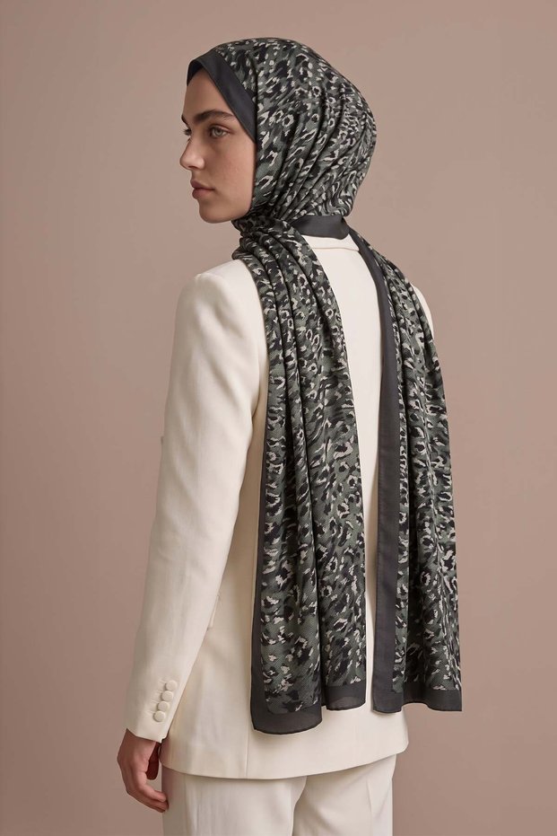 Leopard Textured Sport Shawl Mint Green