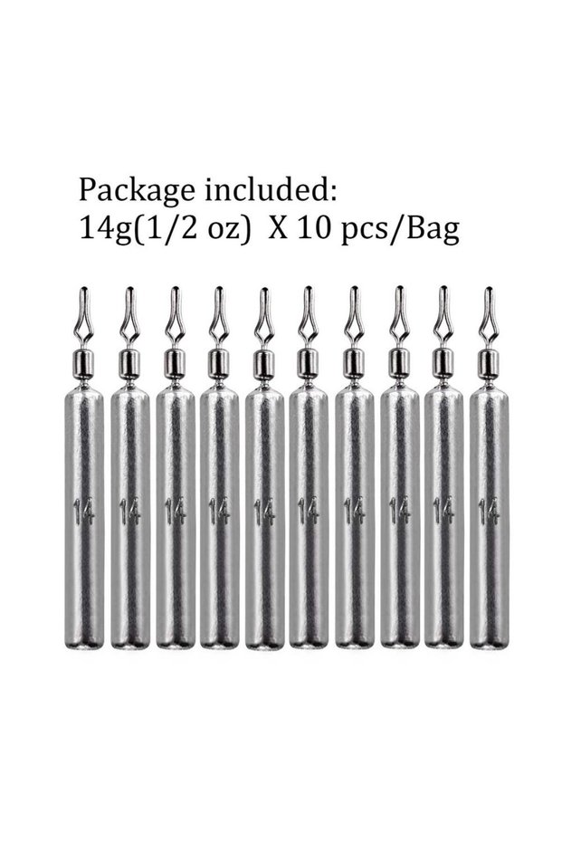 10pcs 14g sinkers 10pcs Fishing Sinker 3.5g 5g 7g 10g 14g 20g Drop Shot Weight Sinkers Fishing Tackl