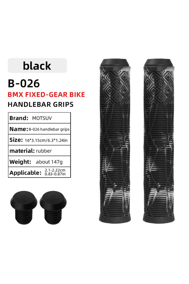 Red MOTSUV Universal Extended Bike Grips Striped Mixed Color Rubber Anti Slip Cycling Parts Road Bic