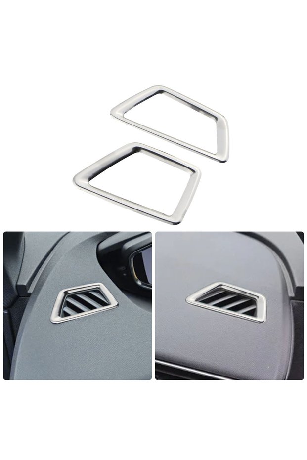 stainless silver For Peugeot 5008 3008 GT 2017-2020 LHD Car Front Air Conditioner Outlet Decoration