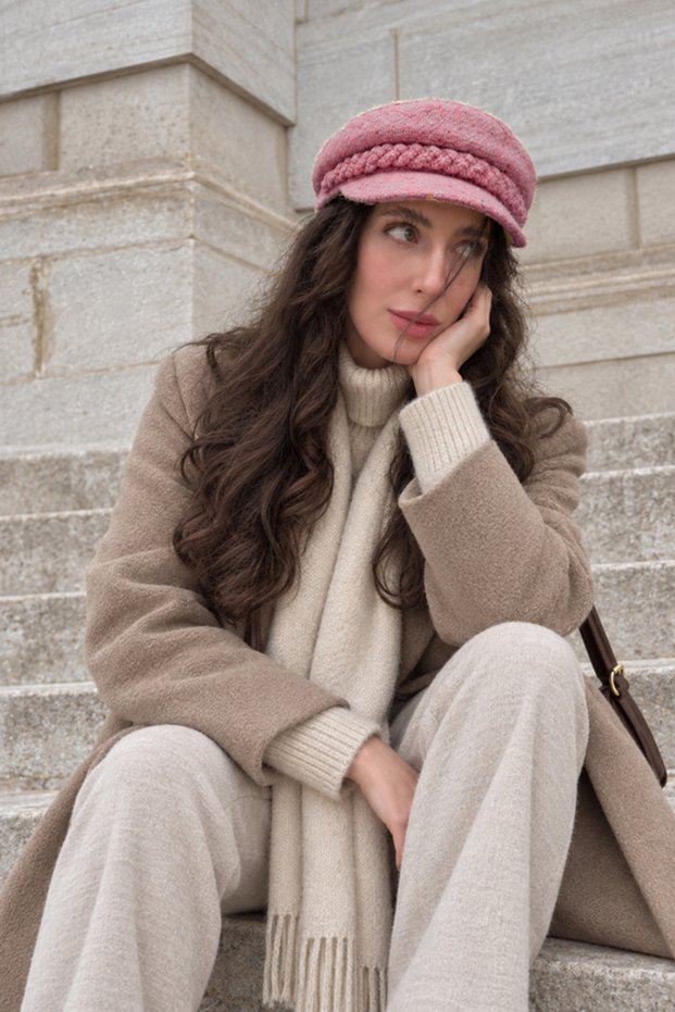 Pink Winter Newsboy Hat | Newsboy Women's Vintage Cap