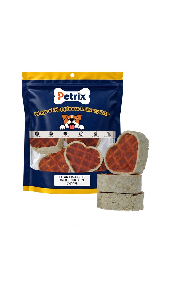 Heart Waffle Chicken Flavour Dog Chew Treat (5 Pcs)
