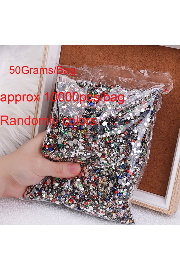 ZCF141-Mix(50g) 50g 3D Random Mixed Resin Bow/Diamond Nail Art Charms Cartoon Shapes Heart/Flower/Ri