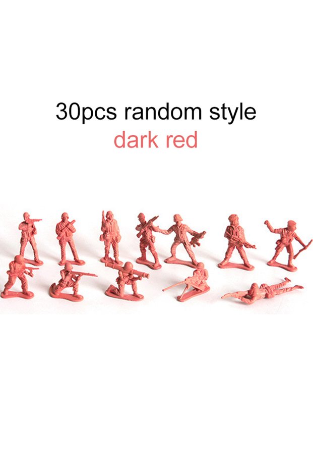 30pcs red 30pcs 5cm Soldiers Model Plastic Desktop Ornament Army Men Action Figures Home Decoration