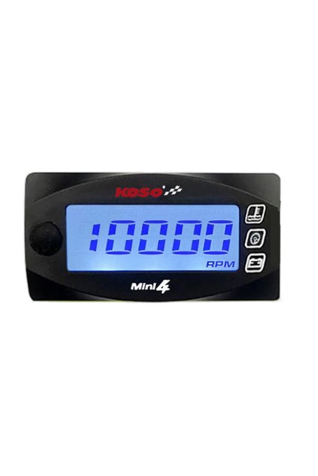 RPM-Mini-4 Koso Oil Temperature Meter Motorcycles 4 in 1 Oil Temperature Voltage Time RPM Tachometer