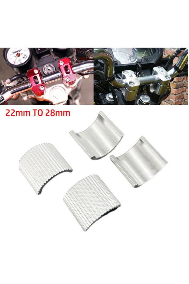4Pcs 22mm 7/8 Inch To 28mm 1-1/8 Inch Motorcycle Handlebar Mount Riser Clamp Conversion Shim Spacer