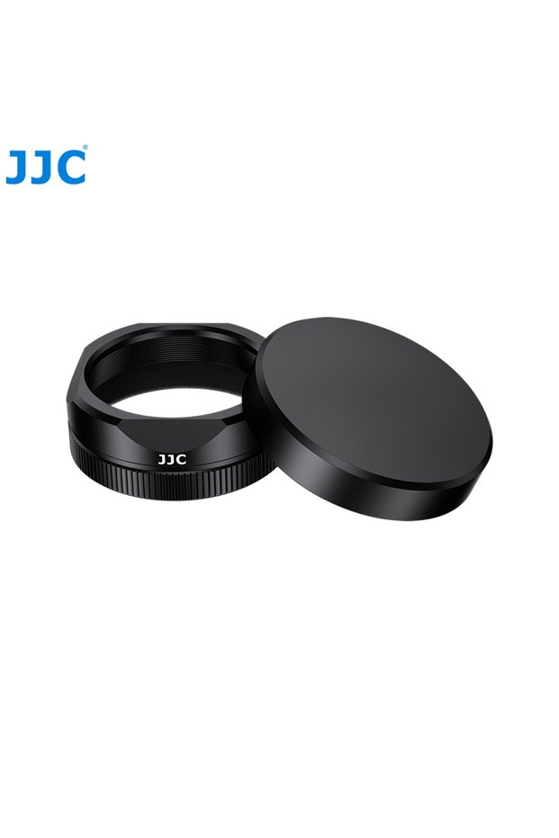 Black JJC Lens Shade with Lens Cap for Fujifilm X Half Camera Accessories Aluminum Alloy Metal Lens