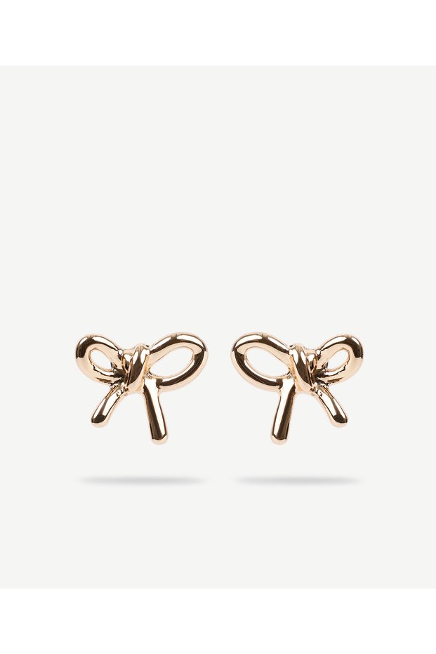 Bow Shaped Gold Earrings