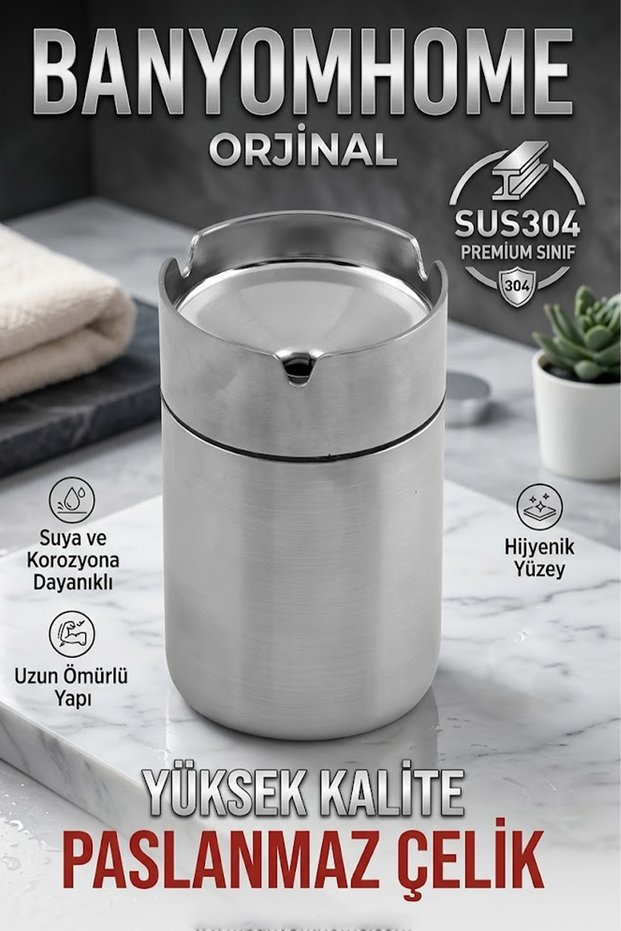 Stainless Steel Sus 304 Quality Steel Ashtray 10cm Chrome Color
