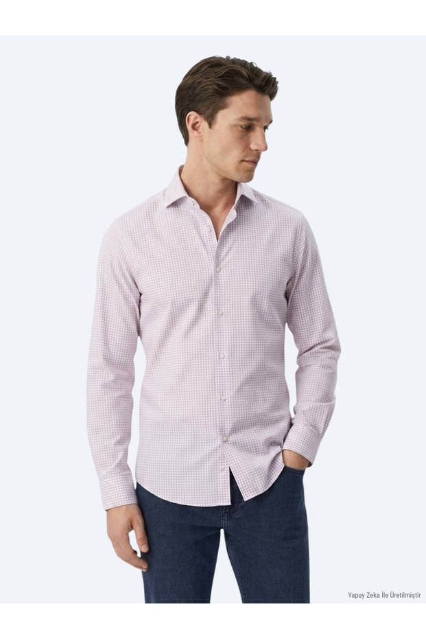 Light Blue Regular Fit Long Casual Shirt