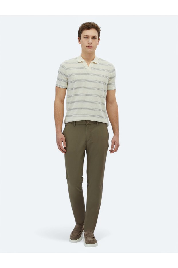 Khaki Woven Jogging Fit Casual Pants