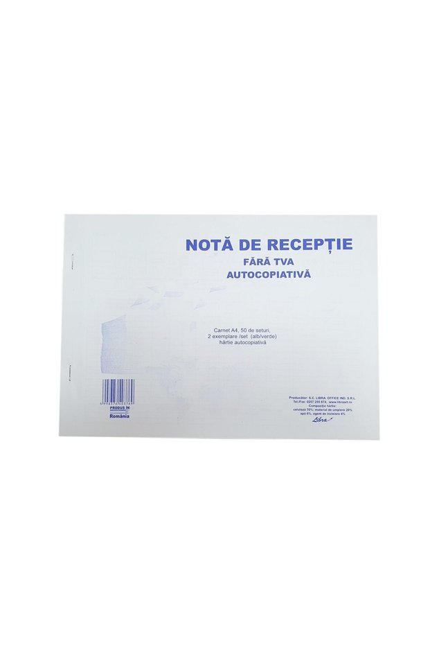 Receipt note without VAT self-copying