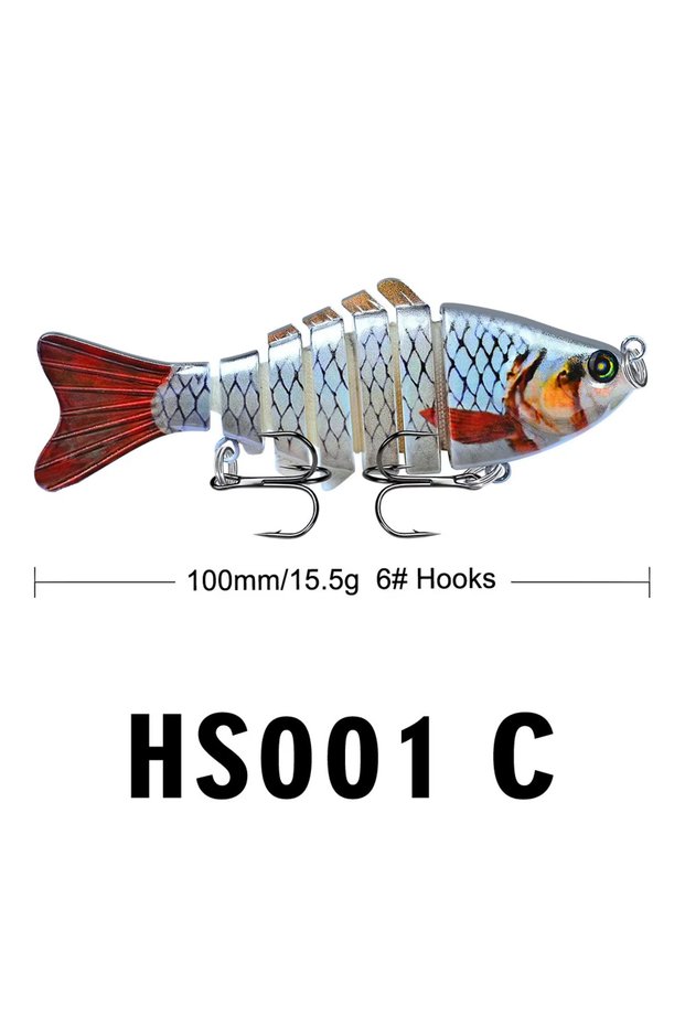 C Multi Jointed Swimbait,Slow Sinking Segmented Bass Fishing Lure,Swimming Fishing Lure For Freshwa.