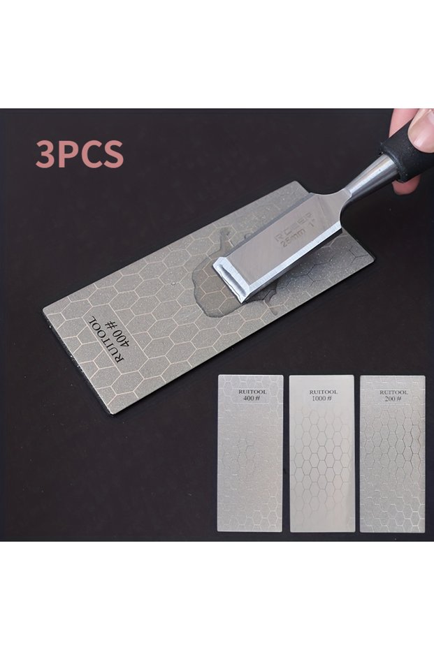 3Pcs Diamond Sharpening Stone Dry And Wet Grinding Whetstone Coarse/Fine Grit Lapping Plate With Non