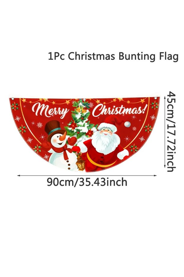02 Christmas Banner Outdoor Fan-shaped Flag Christmas Decor for Home 2025 Cristmas Drop Ornament Xma